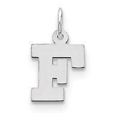 Sterling Silver Small Block Initial F Charm hide-image