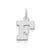 Small Block Initial F Charm in Sterling Silver