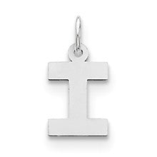 Sterling Silver Small Block Initial I Charm hide-image