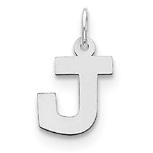Sterling Silver Small Block Initial J Charm hide-image