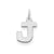 Small Block Initial J Charm in Sterling Silver