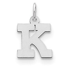 Sterling Silver Small Block Initial K Charm hide-image