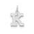 Small Block Initial K Charm in Sterling Silver