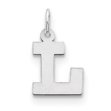 Sterling Silver Small Block Initial L Charm hide-image