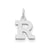 Small Block Initial R Charm in Sterling Silver