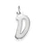 Sterling Silver Medium Initial D Charm hide-image