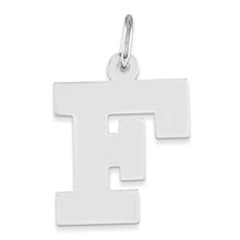 Sterling Silver Medium Block Initial F Charm hide-image