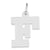Sterling Silver Medium Block Initial F Charm hide-image