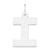 Medium Block Initial I Charm in Sterling Silver