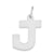Medium Block Initial J Charm in Sterling Silver