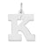Sterling Silver Medium Block Initial K Charm hide-image