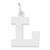 Medium Block Initial L Charm in Sterling Silver