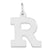 Medium Block Initial R Charm in Sterling Silver