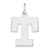 Medium Block Initial T Charm in Sterling Silver