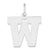 Sterling Silver Medium Block Initial W Charm hide-image