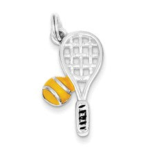Sterling Silver Enameled Tennis Racquet Charm hide-image
