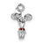 Sterling Silver Red Syn. Stone Cheerleader Charm hide-image