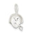 Satin Diamond Cut Football Helmet Charm in Sterling Silver