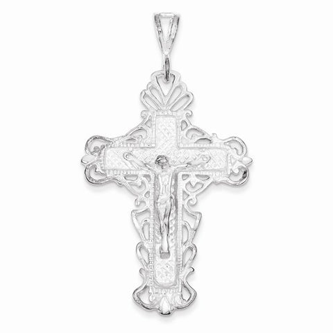 Sterling Silver Diamond-Cut Crucifix pendant, Appealing Pendants for Necklace