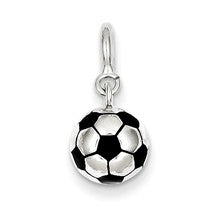 Sterling Silver Enameled Soccer Ball Charm hide-image