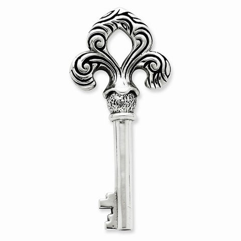 Sterling Silver Fleur De Lis Key Pendant, Pendants for Necklace