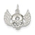 Sterling Silver CZ Skull with Wings Charm hide-image