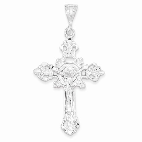 Sterling Silver INRI Crucifix Pendant, Fine Pendants for Necklace