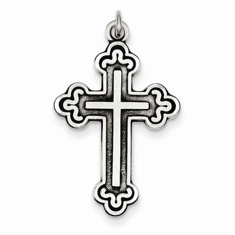 Sterling Silver Antiqued Budded Cross pendant, Gorgeous Pendants for Necklace