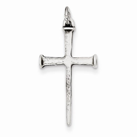 Sterling Silver Antiqued Nail Cross pendant, Lovely Pendants for Necklace