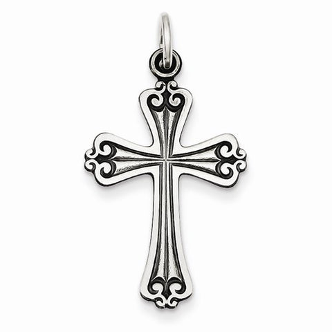 Sterling Silver Antiqued Cross Pendant, Charm