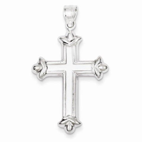 Sterling Silver Rhodium-Plated Fleure-lis Cross pendant, Pendants for Necklace