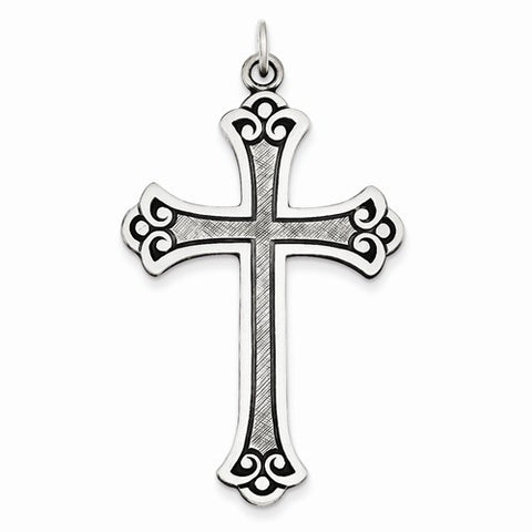 Sterling Silver Antiqued Cross Pendant, Pretty Pendants for Necklace