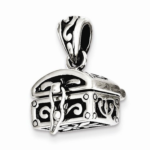 Sterling Silver Antiqued Chest Pendant, Pendants for Necklace