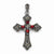 Sterling Silver Red CZ & Marcasite Cross Pendant, Pendants for Necklace