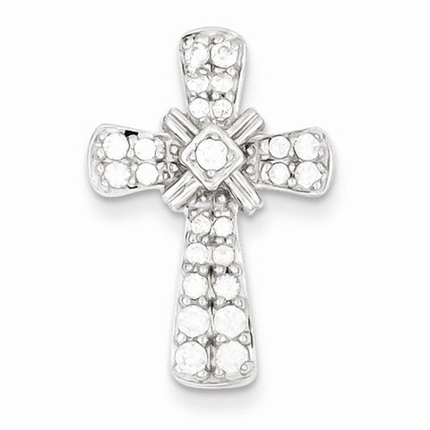 Sterling Silver CZ Cross Pendant, Beautiful Pendants for Necklace