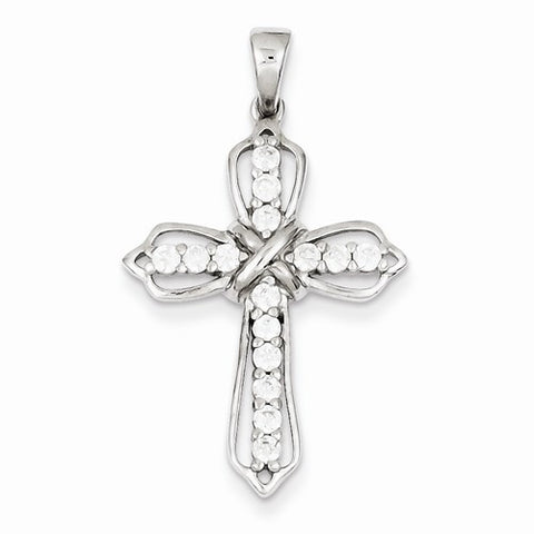 Sterling Silver CZ Cross Pendant, Pendants for Necklace