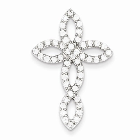 Sterling Silver CZ Cross Pendant, Pretty Pendants for Necklace