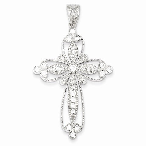 Sterling Silver CZ Filigree Cross pendant, Alluring Pendants for Necklace