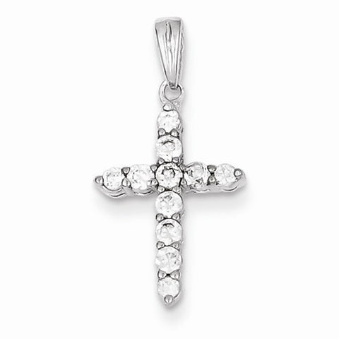 Sterling Silver CZ Cross Pendant, Pretty Pendants for Necklace