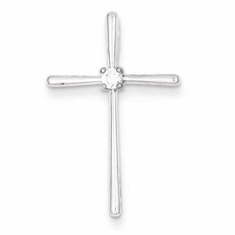 Sterling Silver CZ Cross Pendant, Stylish Pendants for Necklace