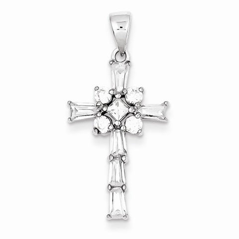 Sterling Silver CZ Latin Cross pendant, Appealing Pendants for Necklace