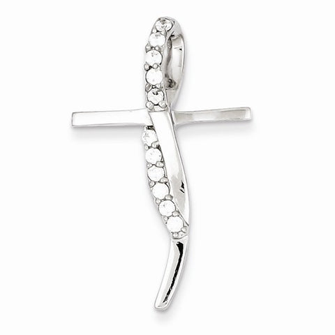 Sterling Silver CZ Cross Pendant, Beautiful Pendants for Necklace
