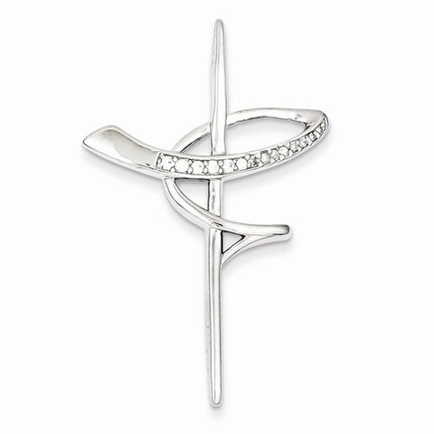 Sterling Silver CZ Cross Pendant, Pretty Pendants for Necklace
