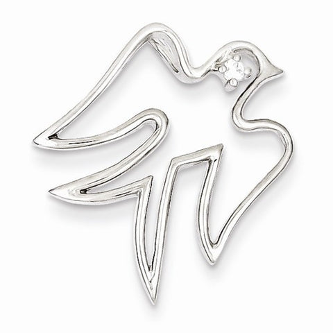 Sterling Silver CZ Dove Pendant, Pendants for Necklace
