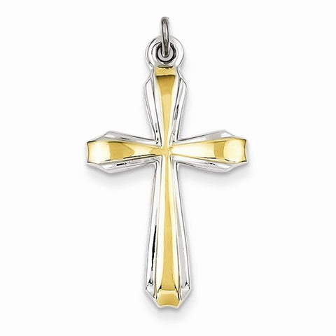 Sterling Silver & 18k Gold-Plated Cross Pendant, Pendants for Necklace