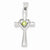 Sterling Silver Peridot Heart Cross Pendant, Pendants for Necklace