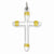 Sterling Silver & 18k Gold-Plated Rope Cross pendant, Dazzling Pendants for Necklace