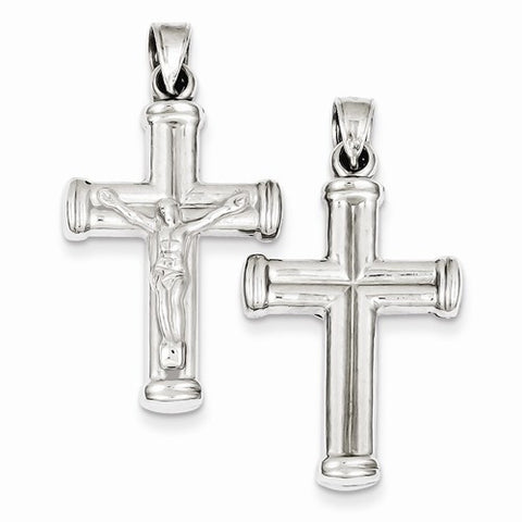 Sterling Silver Rhodium-Plated Hollow Latin Crucifix pendant, Pendants for Necklace