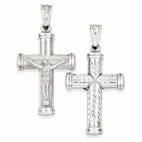 Sterling Silver Rhodium-Plated Latin Crucifix Pendant, Pendants for Necklace