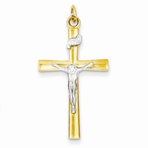 Sterling Silver & 18k Gold-Plated Crucifix pendant, Pendants for Necklace